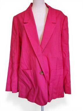 Vintage 80s 90s Bubblegum Pink Blazer Jacket Bright Colorful Maximalist